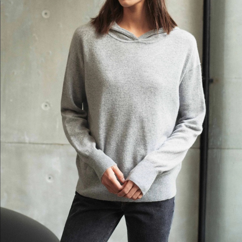 White + Warren Cashmere Heather Grey Hoodie